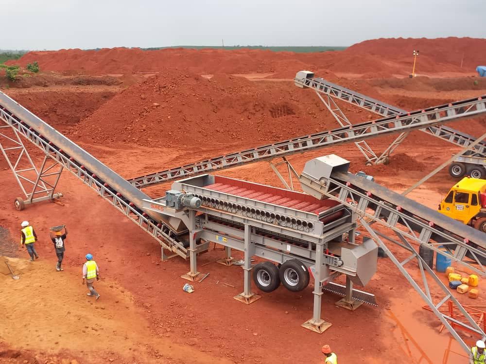 Mineral processing conveyor system, bauxite mine Sierra Leone